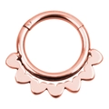 Macro detail of rose gold septum clicker with elegant scalloped petal edge design - Scalloped Style - Rose Gold