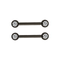 Detail of stainless steel barbell piercing with sparkling clear cubic zirconia crystals - Black with Stone