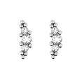 Curved ear climber stud earrings featuring sparkling clear round-cut cubic zirconia crystals - Gradient Arc Style (Style 3) / Silver