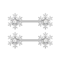 Detail of snowflake nipple ring with sparkling star-shaped cubic zirconia and silver finish - Snowflake Style (2707) / Silver