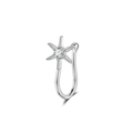 Detail of silver hexagram non-pierced nose clip with a central round zircon stone - Hexagram Star (2729) / Silver