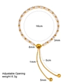 Adjustable golden zircon tennis bracelet featuring 3mm square crystals in a pull-chain style - Gold