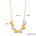 Polished heart pendant necklace in two-tone gold and silver steel for women - Two-Tone 3D Heart Style (CK1412)