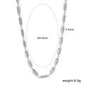 Silberne Edelstahl-Halskette mit 3,5mm ovalen Gliedern und 45+5cm Länge verstellbar - Hohlfeder-Stil Kette (CK1406) / Breite 3.5mm / Silber
