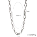 Silberne Edelstahl-Halskette 8mm Gliederkette mit 45cm plus 5cm Verlängerung - Unregelmäßige Geometrische Facettenkette (CK1408) / 8mm Breite / Silber