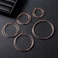 Five-pair set of elegant rose gold hoop earrings in various sizes for stylish women - 5cm / Metallic Rose Gold