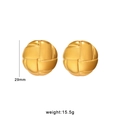 Retro golden 29mm woven sun geometric stud earrings in stainless steel for women - 29mm