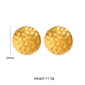 24mm retro sun spiral woven geometric stud earrings in polished gold-plated finish - 24mm / Fine Gold Woven Style (CK551)
