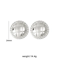 Orecchini trapuntati color argento con bordo intrecciato a corda, diametro 24 mm - 24mm