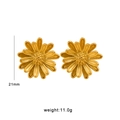 Golden daisy flower stud earrings with 21mm diameter and 11g weight in metal finish - Daisy Shape Style (CK41) / Gold