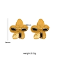 Vintage matte gold flower earrings set with black gemstone petals for women - Black Zirconia Petal Style (CK171) / Gold-Black