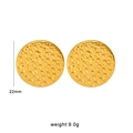 Minimalist 22mm hammered 18K gold plated titanium steel stud earrings with ripple texture - Hammered Irregular Style (CK124-Gold-22mm)