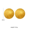 Golden 26mm bark texture geometric earrings in vintage stainless steel style - Bark Texture Style (CK265-Gold)