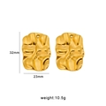 Gouden holle hart oorbellen met unieke gerimpelde textuur en roestvrijstalen studs - Onregelmatige Kreukelpapier Textuur Stijl (CK163) / Goud