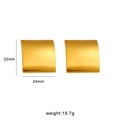 Minimalistische vierkante gebogen gouden oorknopjes van gepolijst roestvrij staal - Verdikte Vierkante Gebogen Stijl (CK347) / Goud