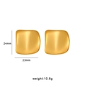 Matgouden vierkante holle oorbellen met afmeting 24x23mm en gewicht van 10,6g - Onregelmatige Matte Vierkante Stijl (CK552) / Goud