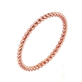 Detailed macro view of an 18K rose gold twisted rope ring with elegant spiral texture - Size 7 / Rose Gold