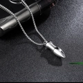 Collier pendentif balle en argent avec chaîne à perles carrées pour hommes en acier - Argent