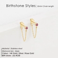 Orecchini pendenti in acciaio inossidabile dorato 14K con gemma rosa e nappe eleganti - Luglio Rosa Rosso