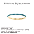 Bague en acier plaqué or 14K sertie de 22 pierres d'aigue-marine bleue micro - US 5 / Ton Argent (Décembre Bleu Zircon)