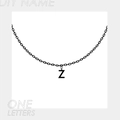Minimalist black stainless steel chain necklace with DIY letter Z pendant for custom look - 1 Letter