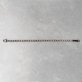 Polished silver stainless steel extender chain with lobster clasp and teardrop charm - Large / Steel