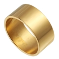 Classic 14mm wide titanium steel ring in polished golden finish for men and women - US 6 / Polished Finish / Gold