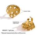 Dettagli delle dimensioni dell'anello a conchiglia con larghezza 2,6 cm e fascia regolabile - Aperto Regolabile / Stile Oro (DKR251002GL)