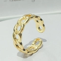 Retro Goldener Ring im Panzerketten-Stil, verstellbares minimalistisches Metalldesign für Damen - Kette / Goldene Kettenart(JZ537GL)