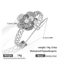 Silbernes Edelstahl-Armband mit großer mehrlagiger 3D-Blume und eleganter weißer Perle - Mehrschichtiger 3D-Blumen-Perlen-Stil (DKB253034S)