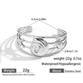 Silbernes Edelstahl-Manschettenarmband mit Muschel- und Seestern-Anhängern im Marine-Stil - Meeresbewohner Kombinationsstil (DKB253024S)