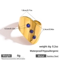 Detailansicht wasserfester goldener Edelstahlring mit drei blauen Natursteinen - Lapisblauer Stil (DKR251058GL-BU)