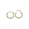 Classic 15mm golden stainless steel hoop earrings with hinged closure on white background - Circle Style / 1 Piece (18mm) / Gold