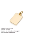 Macro shot of a 10x7mm rectangular stainless steel pendant for DIY jewelry in 14K gold - Rectangle (YP23728) / 10x7mm / Gold