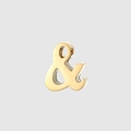 Polished gold ampersand symbol pendant crafted in high-quality stainless steel for DIY jewelry - Gold