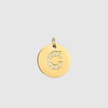 Custom 14K gold-plated stainless steel letter C pendant with sparkling crystals - Letter C