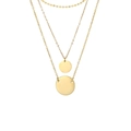 Collana a tre strati in acciaio inossidabile placcato oro 14K con ciondoli a disco tondo - Oro