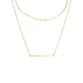Dubbellaagse 316L roestvrijstalen gouden ketting met een minimalistische bar-hanger design - Goud