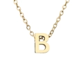 Minimalist gold-plated letter B pendant necklace with a polished stainless steel chain - Letter B Style / Gold