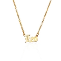 Gothic Leo zodiac pendant necklace in gold-plated 316L stainless steel for women - Leo - Gold
