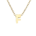 Minimalist stainless steel gold-plated necklace with uppercase letter F pendant on link chain - Letter F Style / Gold