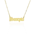 Golden Scorpio zodiac pendant necklace with Gothic lettering on a fine gold chain - Scorpio - Gold