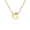 Minimalist stainless steel gold letter G pendant necklace with polished finish and O-chain - Letter G Style / Gold