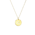 Minimalist 316L gold plated stainless steel necklace featuring a letter G coin pendant - Letter G / Gold