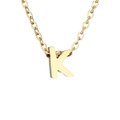 Minimalist stainless steel initial K pendant necklace in elegant golden finish - Letter K Style / Gold