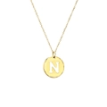 Minimalist gold plated 316L titanium steel necklace with hollow letter N pendant - Letter N / Gold