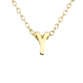 Elegante collana in acciaio inossidabile dorato con un ciondolo minimalista con lettera Y - Lettera Y / Colore acciaio