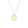 Elegant gold-plated titanium steel necklace with a circular hollow letter Z pendant - Letter Z / Gold