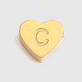 Goldener Edelstahl-Herzanhänger mit Buchstabengravur C für DIY-Schmuckherstellung - Buchstabe C Stil / Stahlfarben