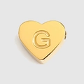 Goldenes Herz-Anhänger-Element mit Reliefbuchstaben G für DIY Edelstahlarmbänder - Buchstabe G Stil